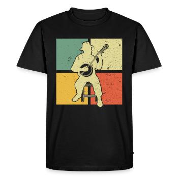 Banjo Banjo player Banjoist - Men's Premium Organic T-Shirt - black - Front - Nico (187cm)
