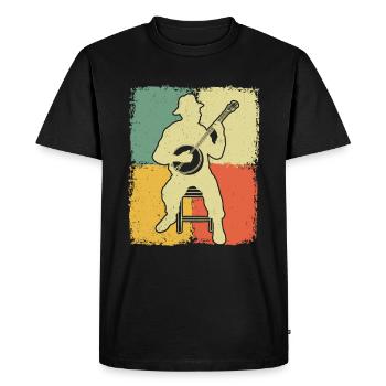 Banjo Banjo player Banjoist - Men's Premium Organic T-Shirt - black - Front - Nico (187cm)