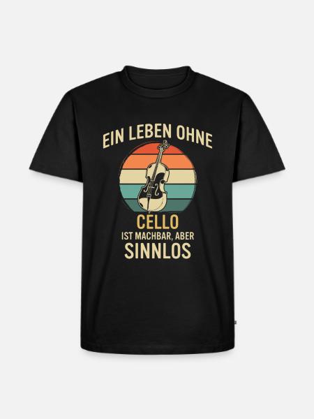 Cello Cellospieler Cellist - Männer Premium Bio T-Shirt - Schwarz