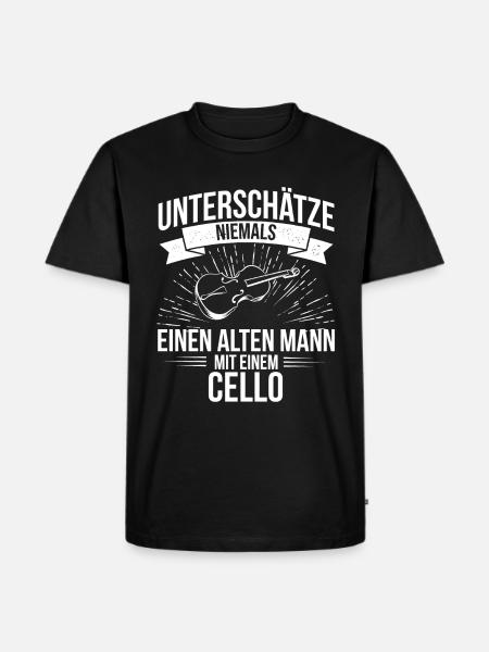Cello Cellospieler Cellist - Männer Premium Bio T-Shirt - Schwarz