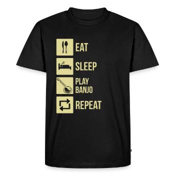 Banjo Banjo player Banjoist - Men's Premium Organic T-Shirt - black - Front - Nico (187cm)