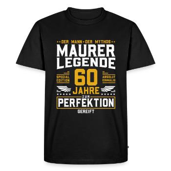 Maurer Legende - 60. Geburtstag Maurer Handwerker - Männer Premium Bio T-Shirt - Schwarz - Vorne - Nico (187cm)