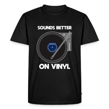 Sounds Better On Vinyl Vinyl Record Collector - Men's Premium Organic T-Shirt - black - Front - Nico (187cm)
