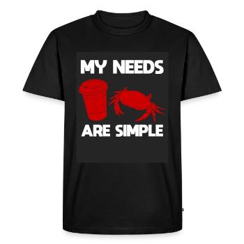 Amateurs de café et de crabe - T-shirt Premium bio Homme - noir - Devant - Nico (187cm)
