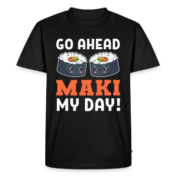 Maki - Pun Gourmet - T-shirt Premium bio Homme - noir - Devant - Nico (187cm)