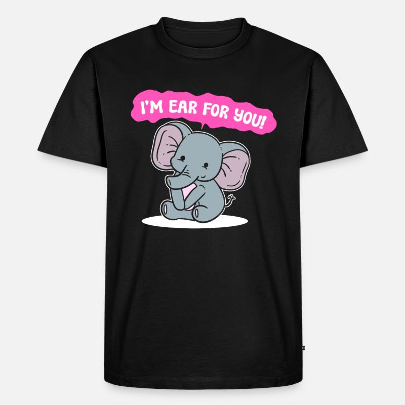 Elefant -Wortspiele Tierpfleger - Männer Premium Bio T-Shirt - Schwarz