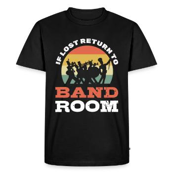 En cas de perte, retournez à la salle de musique - T-shirt Premium bio Homme - noir - Devant - Nico (187cm)