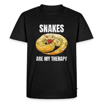 Les serpents sont mon propriétaire de serpent de thérapie - T-shirt Premium bio Homme - noir - Devant - Nico (187cm)