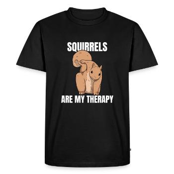 Les écureuils sont mon amoureux de la thérapie Écureuil - T-shirt Premium bio Homme - noir - Devant - Nico (187cm)