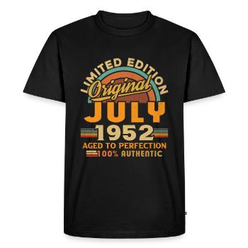 Born: July 1952, Birthday: July 1952 - Men's Premium Organic T-Shirt - black - Front - Nico (187cm)