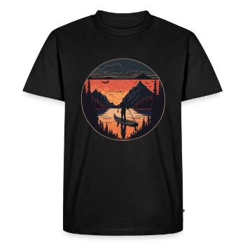 Retro Stand Up Paddler Stand Up Paddle Sports nautiques - T-shirt Premium bio Homme - noir - Devant - Nico (187cm)