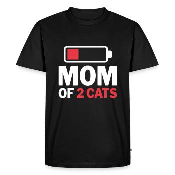 Mom of 2 Cats - Empty Battery Cat Mom - Men's Premium Organic T-Shirt - black - Front - Nico (187cm)