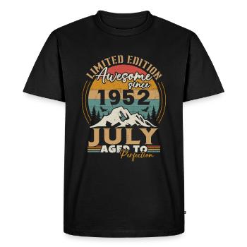 Born: July 1952, Birthday: July 1952 - Men's Premium Organic T-Shirt - black - Front - Nico (187cm)