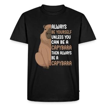 Capybara Lovers Capibara Rodent Animal Love - Men's Premium Organic T-Shirt - black - Front - Nico (187cm)