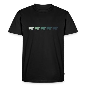 Retro Capybara Silhoutte - Capybaras - Men's Premium Organic T-Shirt - black - Front - Nico (187cm)