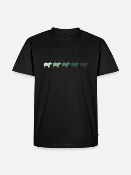 Retro Capybara Silhoutte - Capybaras - Men's Premium Organic T-Shirt - black