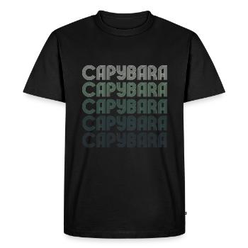 Retro Capybara Text Design - Capybaras - Men's Premium Organic T-Shirt - black - Front - Nico (187cm)