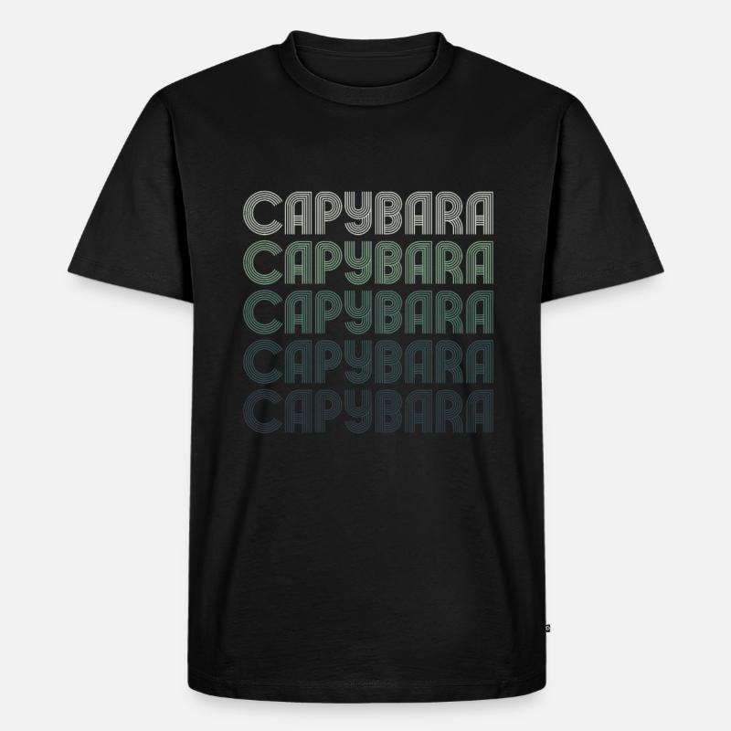 Retro Capybara Text Design - Capybaras - Männer Premium Bio T-Shirt - Schwarz