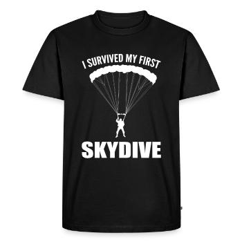 Parachutisme Catachutiste agréé - T-shirt Premium bio Homme - noir - Devant - Nico (187cm)
