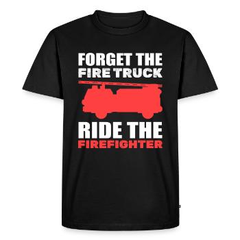 Funny fire rescue firefighter - Men's Premium Organic T-Shirt - black - Front - Nico (187cm)
