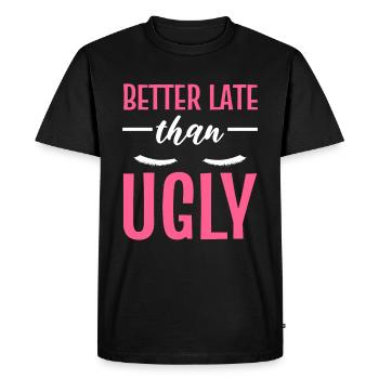 Better Late Than Ugly Makeup Artist - Men's Premium Organic T-Shirt - black - Front - Nico (187cm)