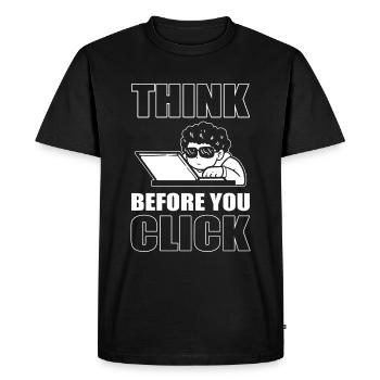 Think Before You Click Technophile - Men's Premium Organic T-Shirt - black - Front - Nico (187cm)