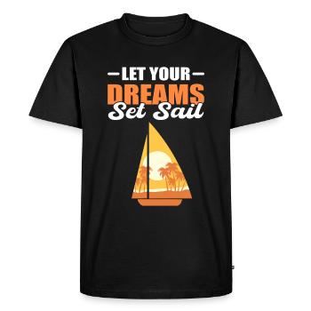 Laissez vos rêves mettre les voiles Matrose - T-shirt Premium bio Homme - noir - Devant - Nico (187cm)
