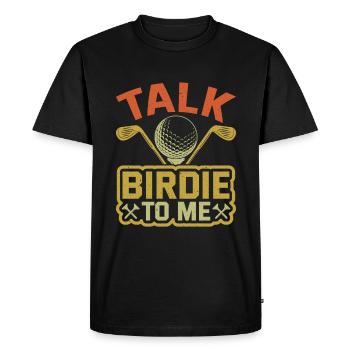 Retro Talk Birdie To Me - Golf Golfer Golfen - Men's Premium Organic T-Shirt - black - Front - Nico (187cm)