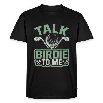 Retro Talk Birdie To Me - Golf Golfer Golfen - Men's Premium Organic T-Shirt - black - Front - Nico (187cm)