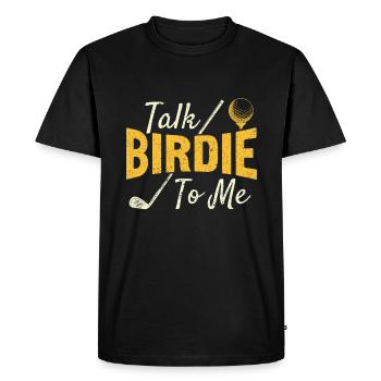 Retro Talk Birdie To Me - Golf Golfer Golfen - Men's Premium Organic T-Shirt - black - Front - Nico (187cm)