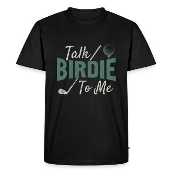 Retro Talk Birdie To Me - Golf Golfer Golfen - Men's Premium Organic T-Shirt - black - Front - Nico (187cm)