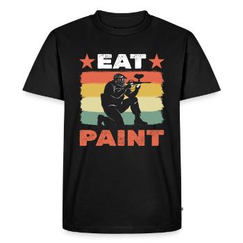 Paintball Paintball Player - Men's Premium Organic T-Shirt - black - Front - Nico (187cm)