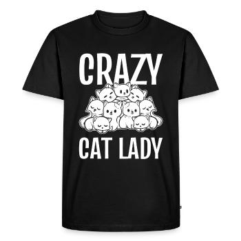 Crazy Cat Lady Cat Lover - T-shirt Premium bio Homme - noir - Devant - Nico (187cm)