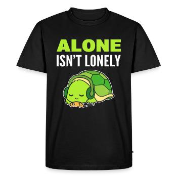 Turtle introverti mélomane - T-shirt Premium bio Homme - noir - Devant - Nico (187cm)