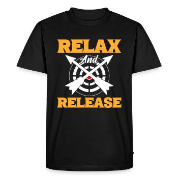 Relax & Release Athletes - Men's Premium Organic T-Shirt - black - Front - Nico (187cm)
