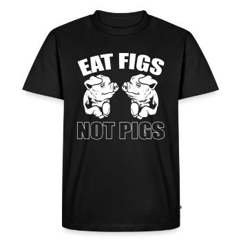 Mangez des figues pas des cochons végétaliens - T-shirt Premium bio Homme - noir - Devant - Nico (187cm)