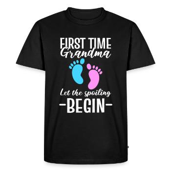 First Time Grandma Let The Spoiling Begin Granny - Men's Premium Organic T-Shirt - black - Front - Nico (187cm)