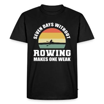 Funny rowing sailor - Men's Premium Organic T-Shirt - black - Front - Nico (187cm)