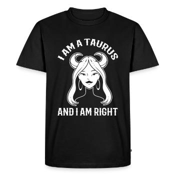 Taureau signe signe diseuse de bonne aventure - T-shirt Premium bio Homme - noir - Devant - Nico (187cm)