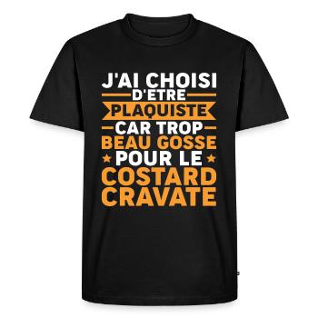 Plaquiste Beau Gosse - T-shirt Premium bio Homme - noir - Devant - Nico (187cm)
