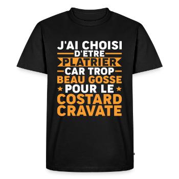Plâtrier Beau Gosse - T-shirt Premium bio Homme - noir - Devant - Nico (187cm)