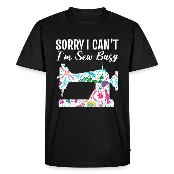 Quilting sewing machine tailor - Men's Premium Organic T-Shirt - black - Front - Nico (187cm)