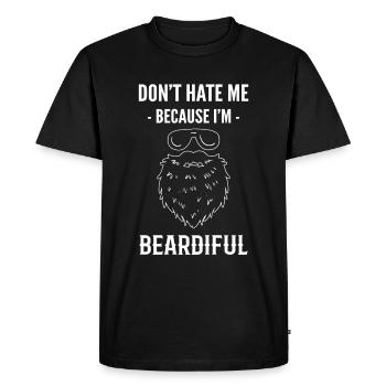 Don't Hate Me Because I'm Beardiful Barber - Men's Premium Organic T-Shirt - black - Front - Nico (187cm)