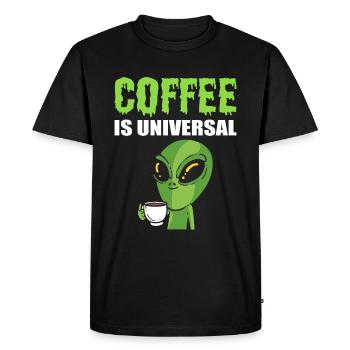 Alien drink coffee coffee addict - Men's Premium Organic T-Shirt - black - Front - Nico (187cm)