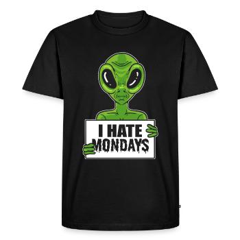 Alien Hate Monday Workaholic - Men's Premium Organic T-Shirt - black - Front - Nico (187cm)