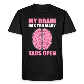 Mon cerveau a trop d’onglets ouverts Hyperaktiv - T-shirt Premium bio Homme - noir - Devant - Nico (187cm)