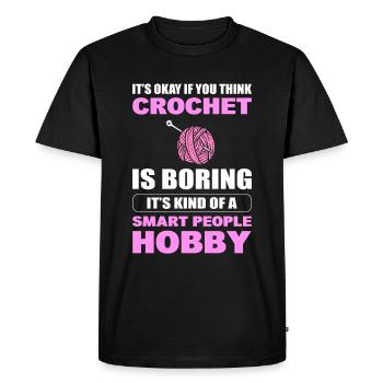 Crochet Hobby Crochet - T-shirt Premium bio Homme - noir - Devant - Nico (187cm)