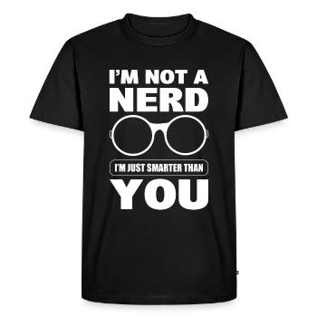Je ne suis pas un lecteur de livres nerd - T-shirt Premium bio Homme - noir - Devant - Nico (187cm)