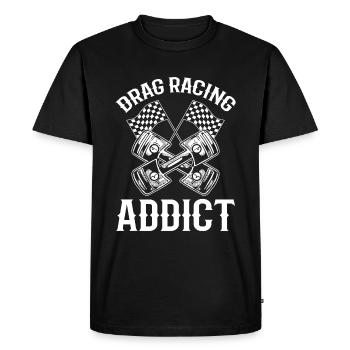 Course de rue Drag Racer professionnel - T-shirt Premium bio Homme - noir - Devant - Nico (187cm)