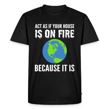 L’éco-activiste du réchauffement climatique - T-shirt Premium bio Homme - noir - Devant - Nico (187cm)
